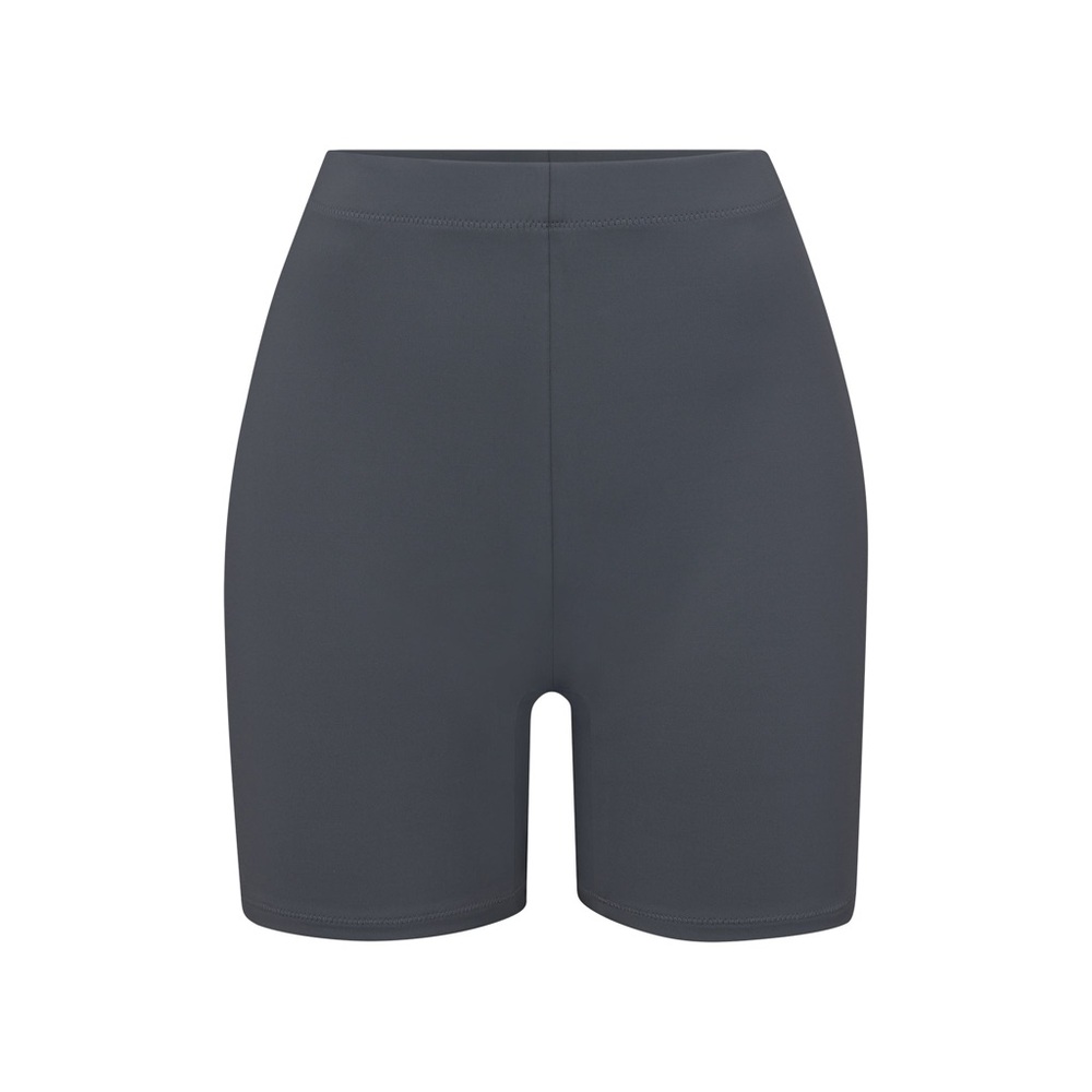 Skims Signature Swim Mid Waist Short- Small- Gunmetal Color